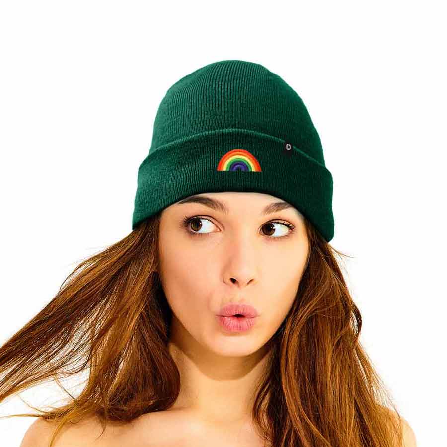 Dalix - Wholesale Beanie - Women's - Dalix Embroidered Rainbow Beanie Cap Cuffed Knit Hat Women18