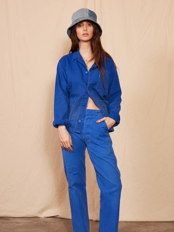 People Of Leisure - Wholesale Coat - Women's - 1960's Reworked Vintage Cepovett Blue Bucatti Chore Coat