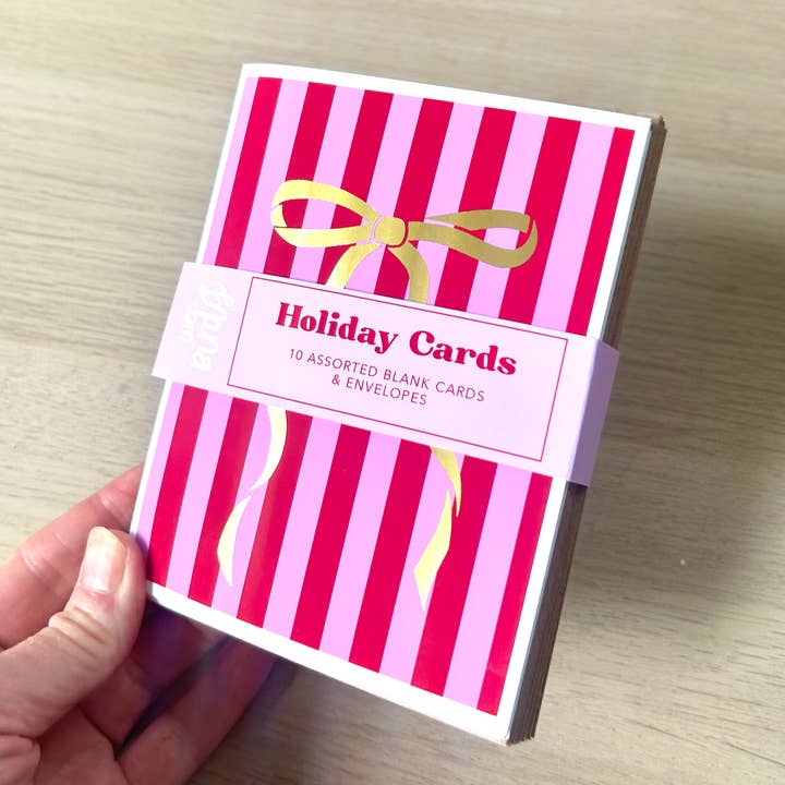 5-Pack Gold Foil Luxury Christmas Holiday Cards for wholesale by Wee Birdy