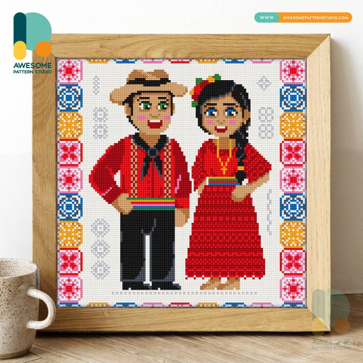 DS2464-120x120 Paraguayan Clothing, Diamond Painting Kit for wholesale by Awesome Pattern Studio