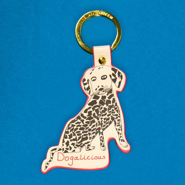 Arthouse Unlimited- Recyled PU Keyring - DOGALICIOUS for wholesale by Portico Designs