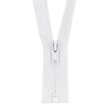 CREMALLERA SEPARADORA DE PLÁSTICO MOLDEADO #5, 22 PULGADAS, BLANCA para venta al por mayor de Zipper Shipper
