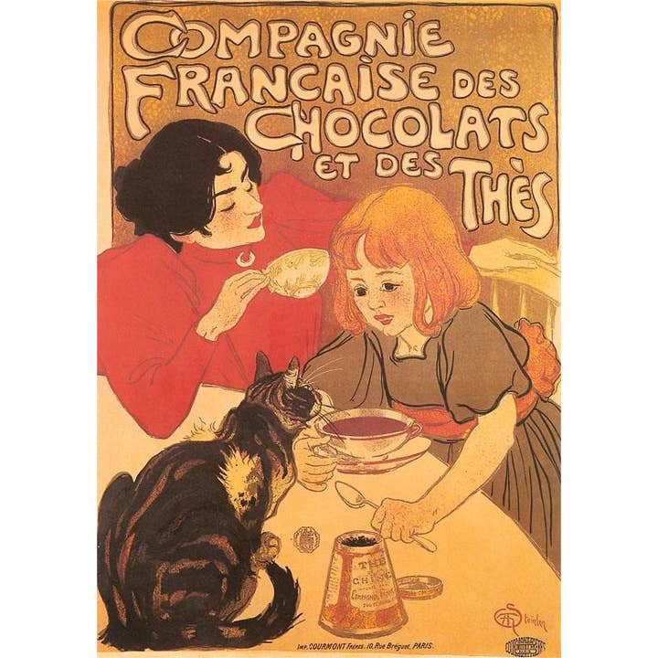 Postcard FO-348 Hot Chocolate for the Cat for wholesale by Found Image Press