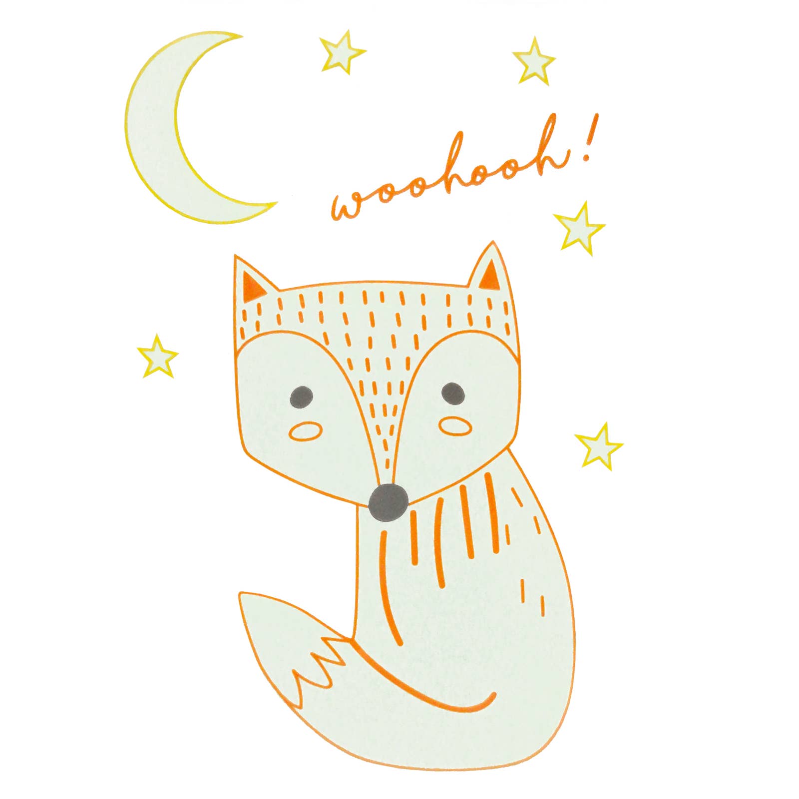 Fabfabstickers – Engroshandel Sublimationstryk – Fluorescerende jern-på film — ræv med neonomrids0