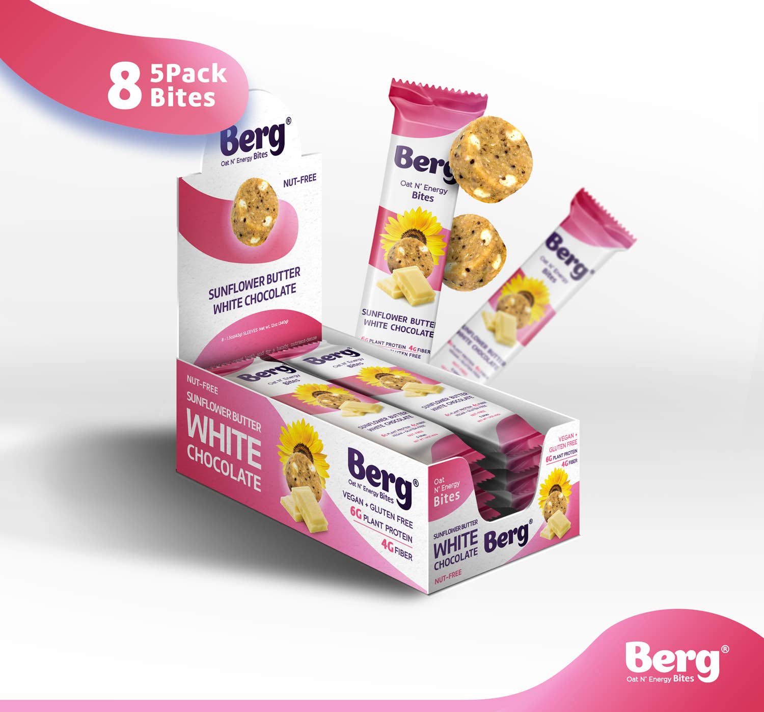 Berg Bites – Snack Bar por atacado – Berg Bites - Bites Energéticos de Manteiga de Girassol com Chocolate Branco 43 g3