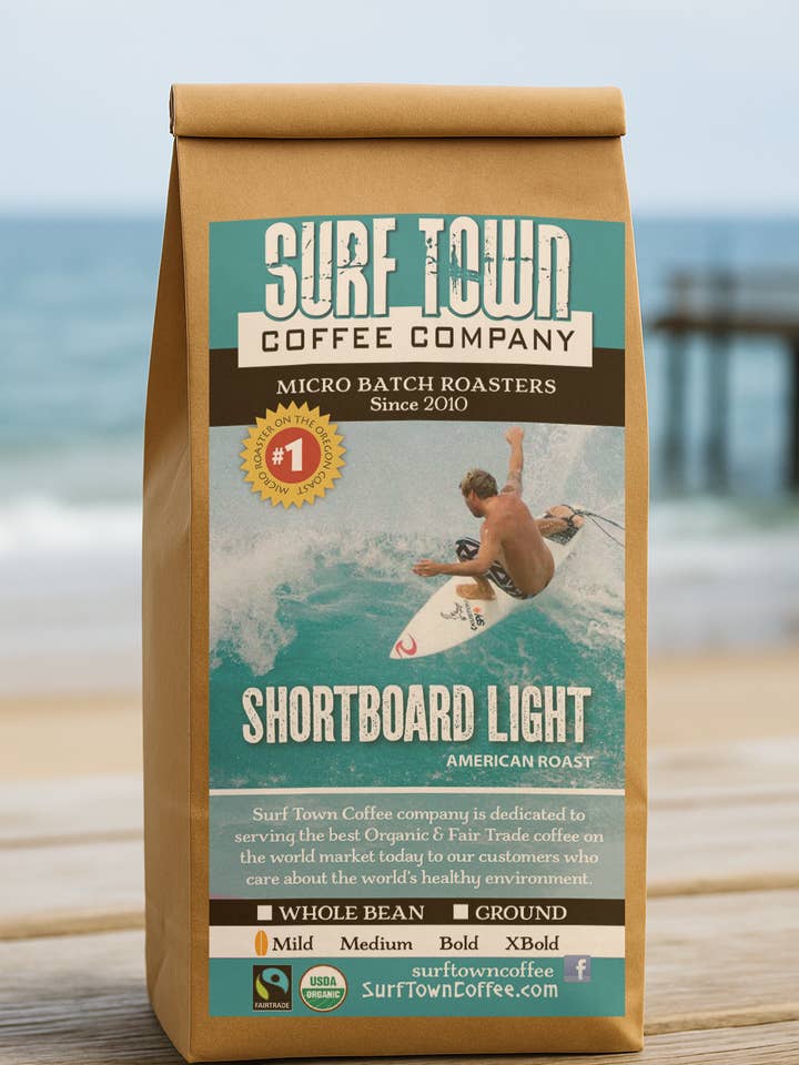 Shortboard Light American Roast for wholesale by Surf Town Coffee
