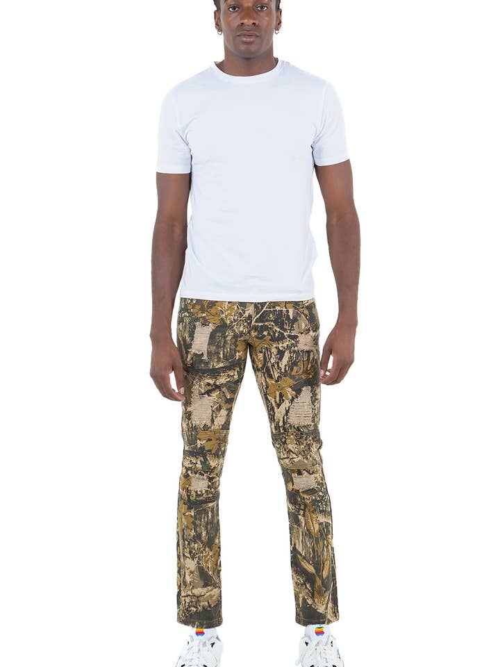 PD1905 – DESERT CAMO (CUT&SEWN DISTRESSED WASHED DENIM PANTS for wholesale by Platform 100