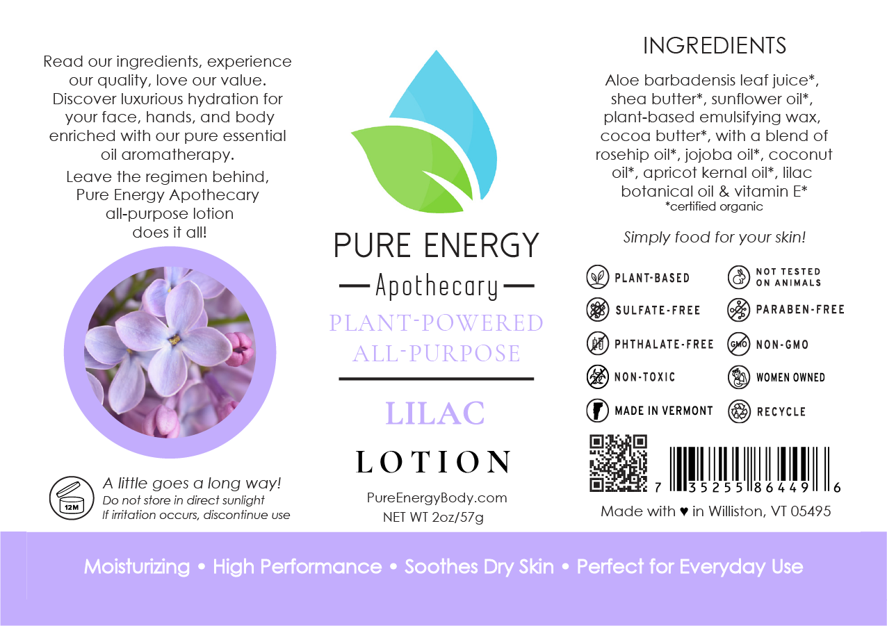 Pure Energy Apothecary - Wholesale Body Cream/Lotion - Natural All Purpose Lotion 2 oz (Lilac)1