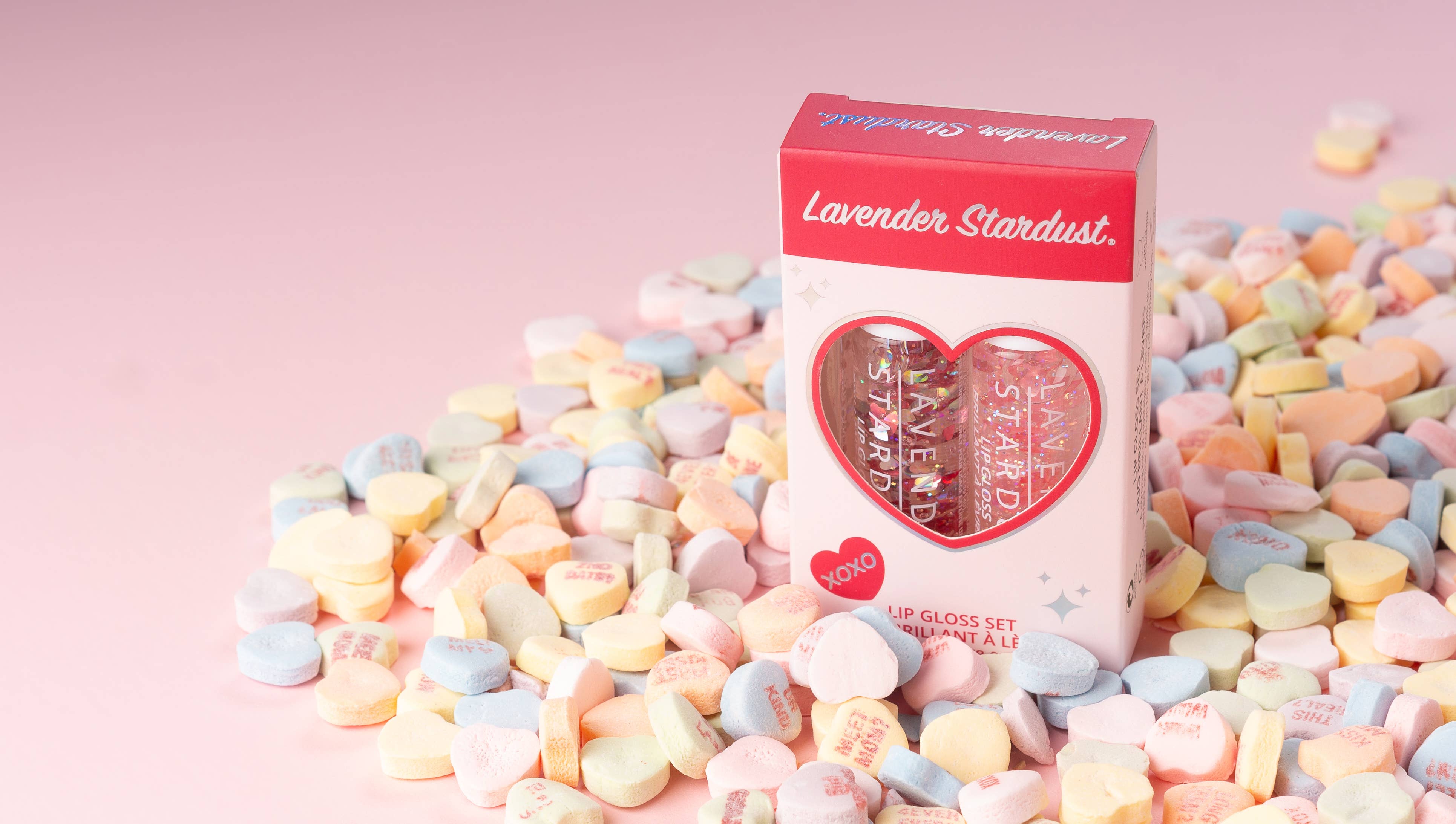 Lavender Stardust - Wholesale Lip Gloss - Lavender Stardust Sweetheart Roll on Lip Gloss Set 5