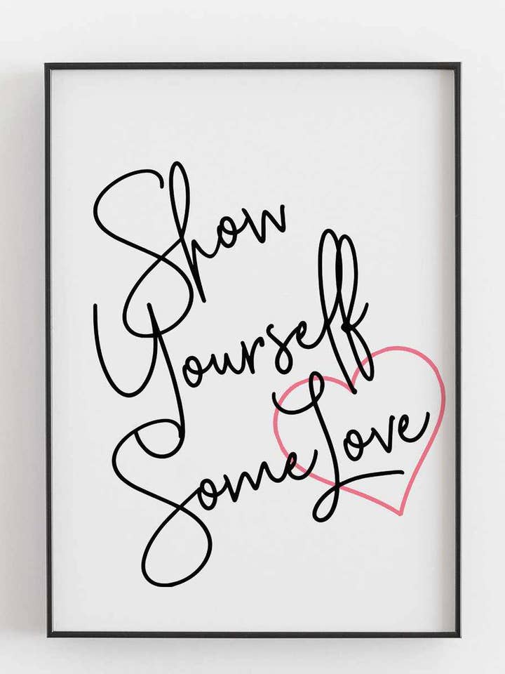 Typografische muurkunstdruk 'Show Yourself Some Love' voor wholesale door We Love Prints