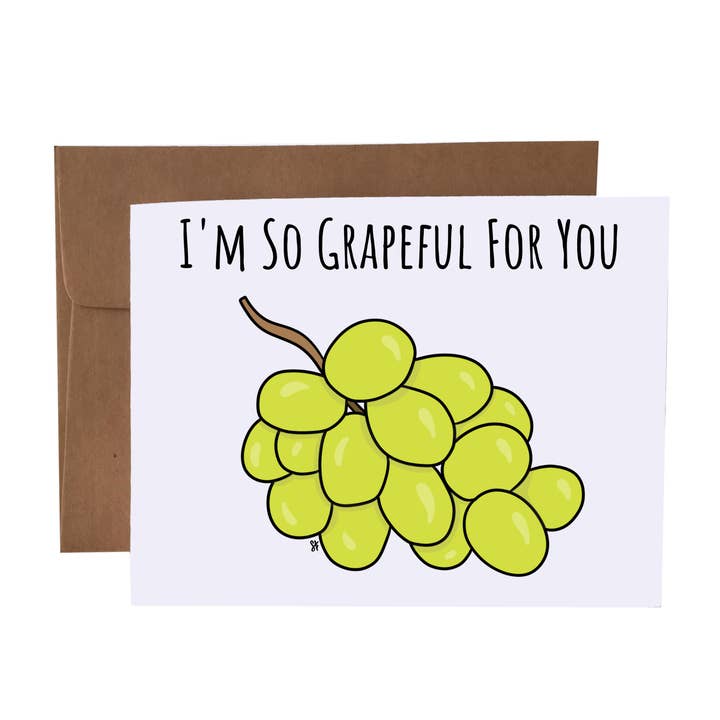 SKP ink - Wholesale Friendship Card - I'm So Grapeful For You | Grape Pun Greeting Card