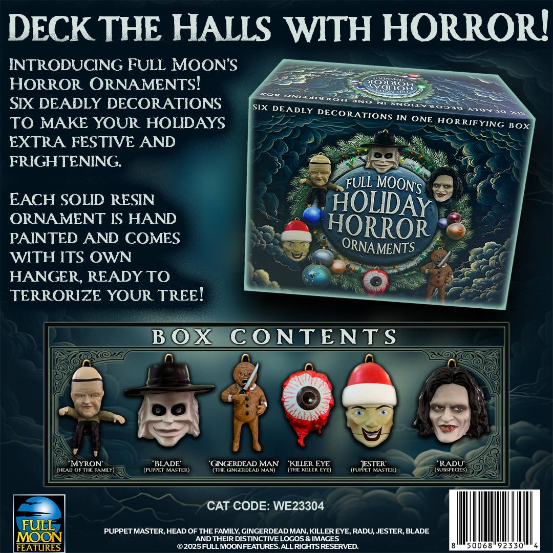 Full Moon Features – Großhandel Verzierungs-Set – Vollmonds Feiertagshorror-Ornamente