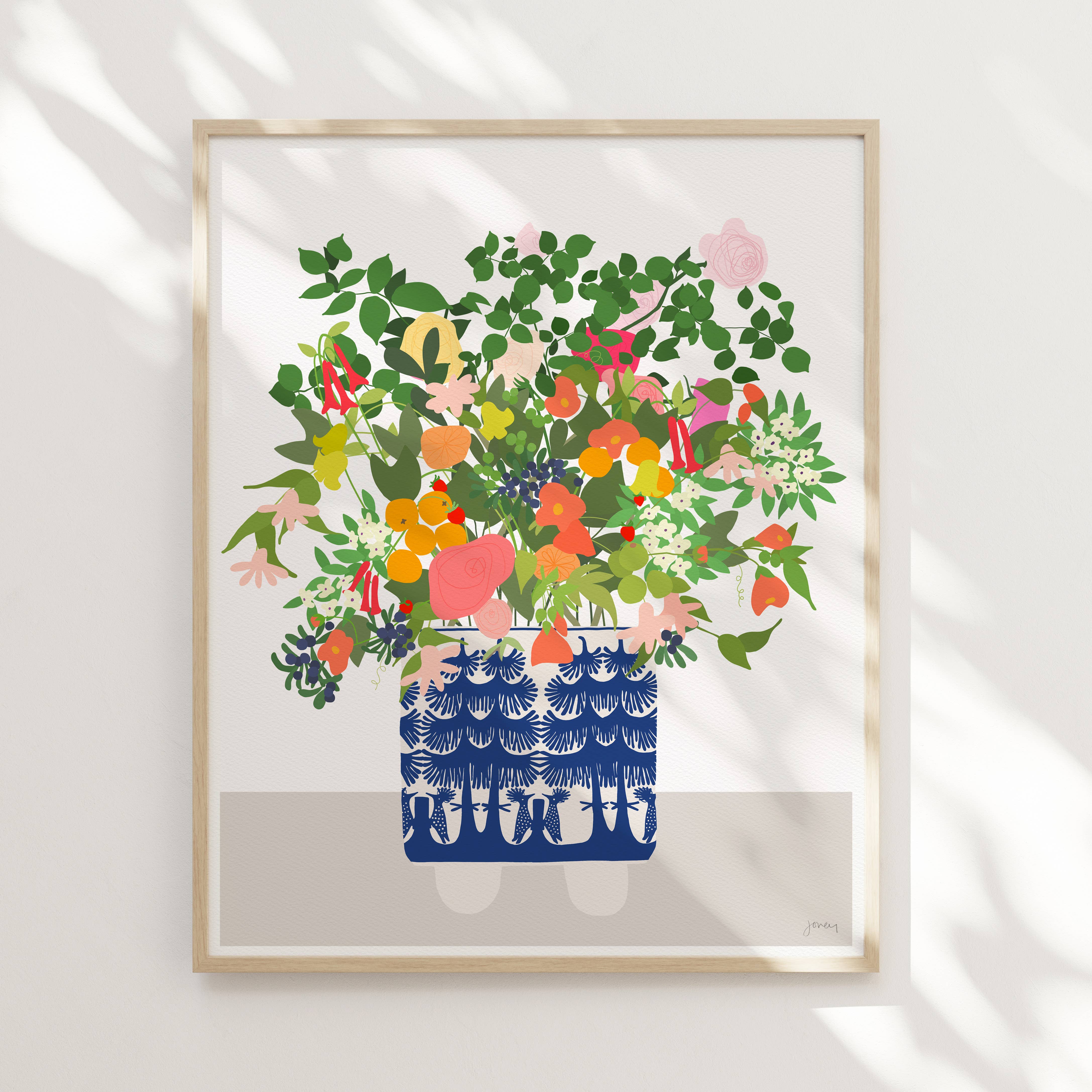 Jorey Hurley - Wholesale Art Print - Still Life Delft Blue Vase Print. Signed. Unframed. 2010083