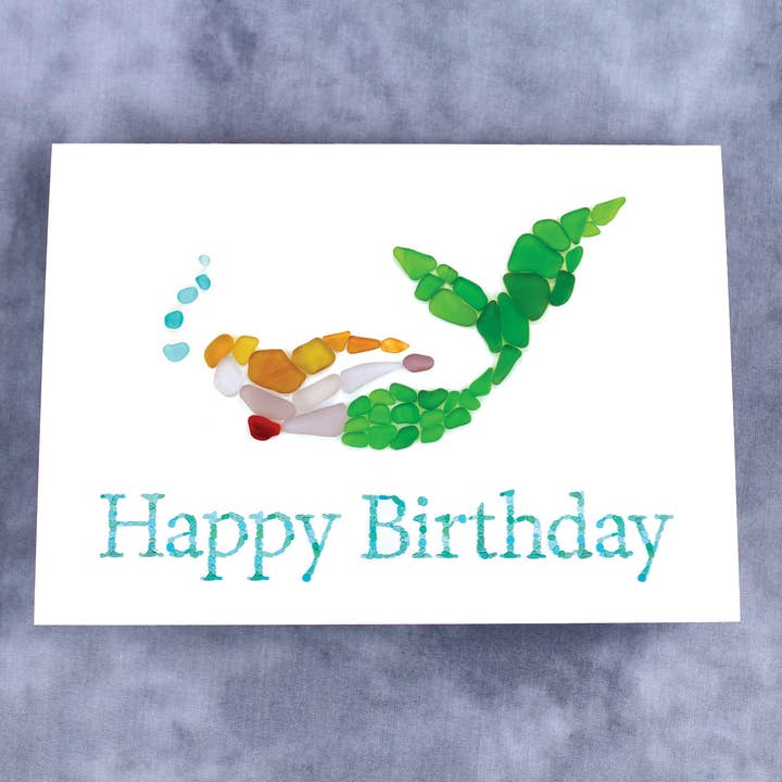 Beachcombing / Etched by the Sea - Vente Cartes d'anniversaire - Carte d'anniversaire sirène en verre de mer1