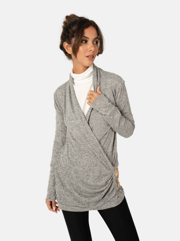 Wrapsody Jacket Woven Stone for wholesale by Hands To Hearts