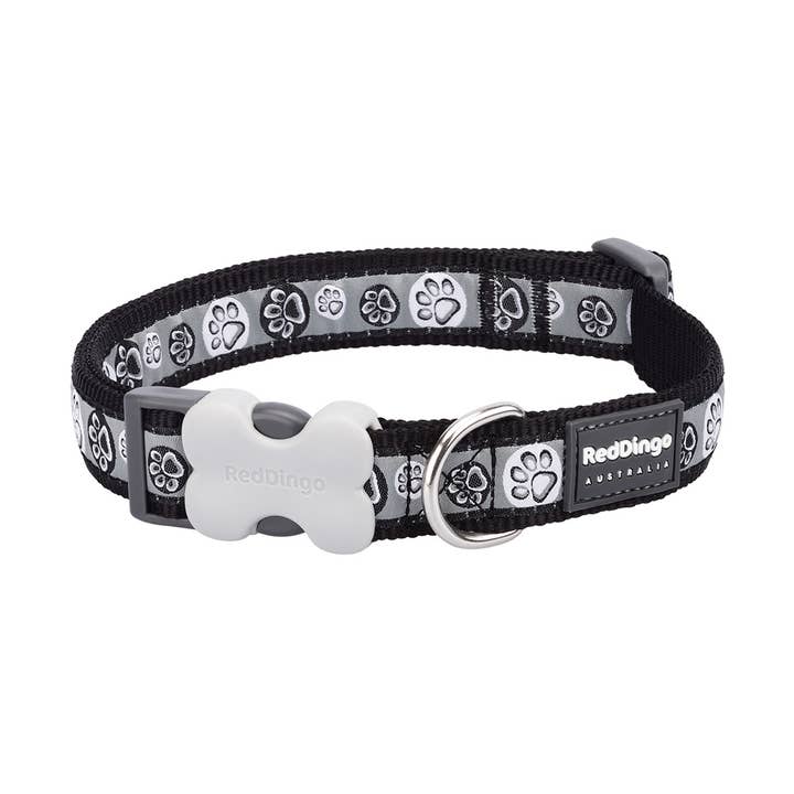 Bucklebone Dog Collar Paw Impressions Black for wholesale by Red Dingo Australia