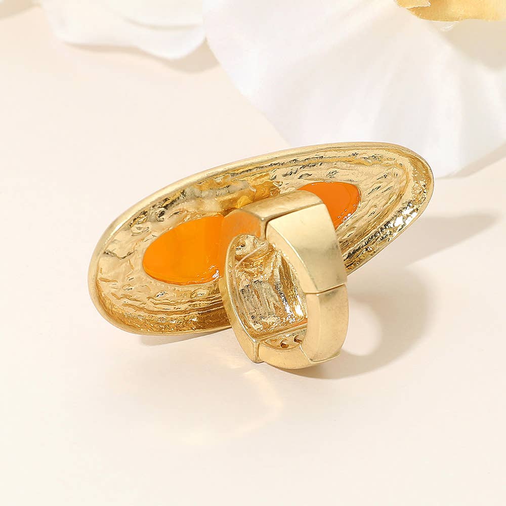 Sensibling Corp. - Wholesale Cocktail/gelegenheidsring - Gedurfde Abstracte Ovale Natuursteen Stretch Ring3