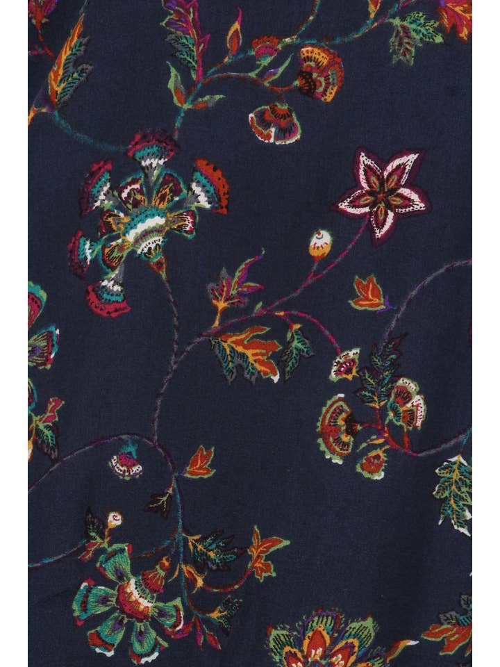 CORNER 123, Wholesale Women's Clothing - Wholesale Blouse - Dames - (6 stuks) Marineblauw, Thistle Print Top4