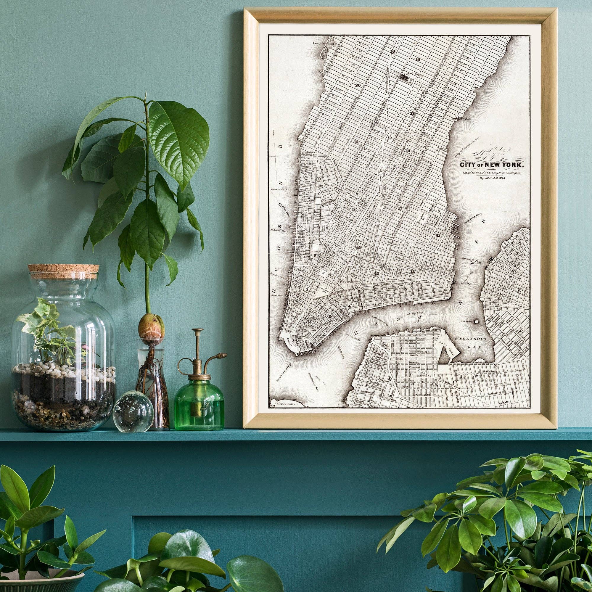 Ink & Drop - Wholesale Map - 1850 New York City Map Black and White1