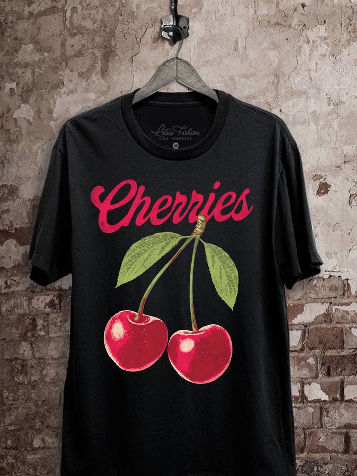 Cherries Graphic Top for wholesale by Lotus Fashion Collection