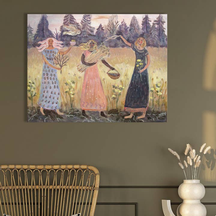 Owl Offering Canvas Print 107-CP for wholesale by Ingrid Press