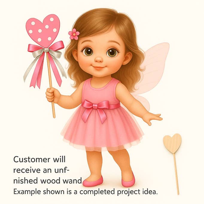 Factory Direct Craft - Wholesale Craft Supplies - Unfinished Wooden Heart Wand – Craft, Decor & Costume Magic1