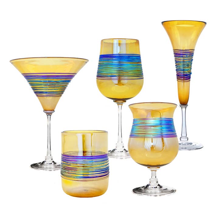 Romeo Glass – Großhandel Cocktail-/Schnapsglas – Goldener Regenbogen gesponnen2