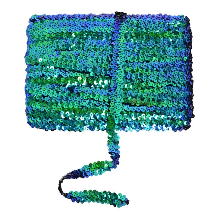 AK Brand - Wholesale Ribbon – Gift wrapping - Elastic Sequin Trim 0.8 Inch Glitter Paillette Ribbon38