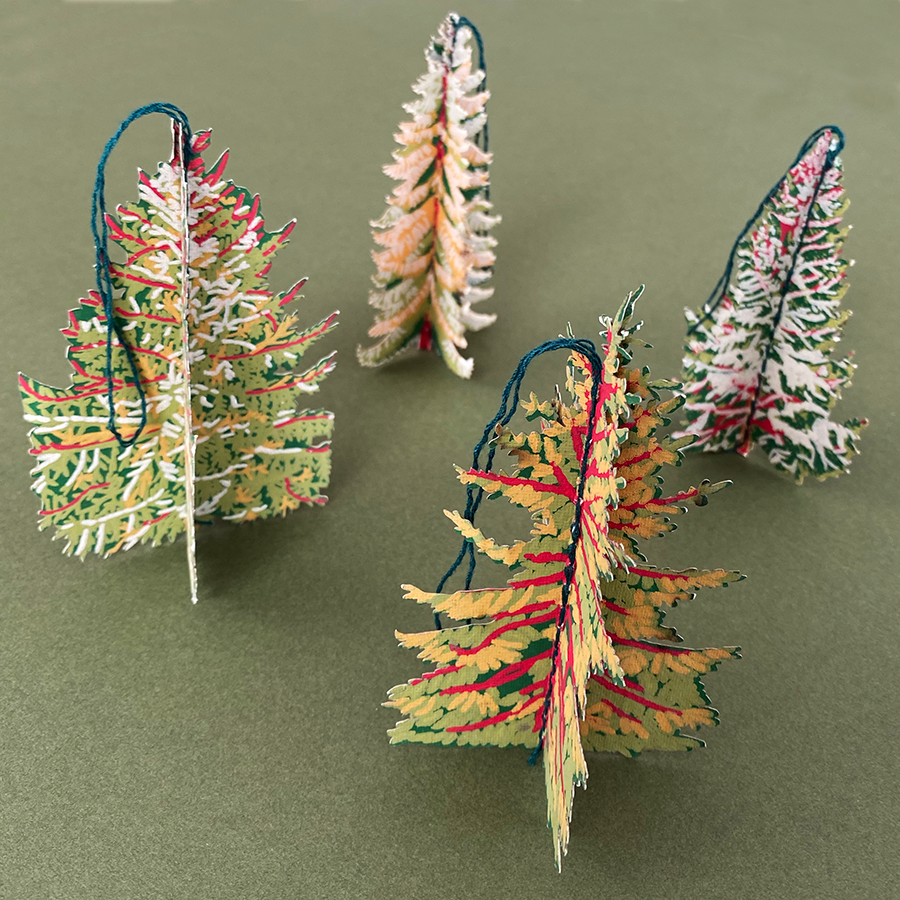 East End Press - Wholesale Ornament Set - UK/EU: Forest Paper Ornaments4