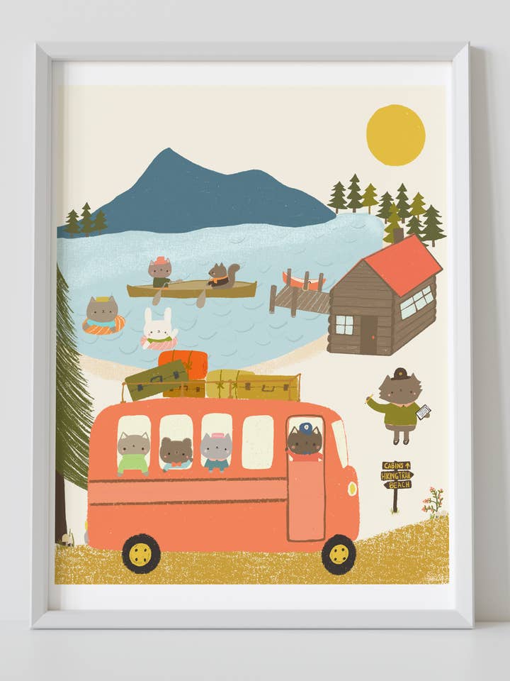 Sommerlejr Illustreret Kunsttryk for engroshandel hos Chet and Dot