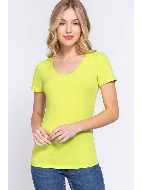 Active Basic | Active USA - Wholesale T-shirt – women's - Short Sleeve Scoop Neck Cotton Jersey Top27