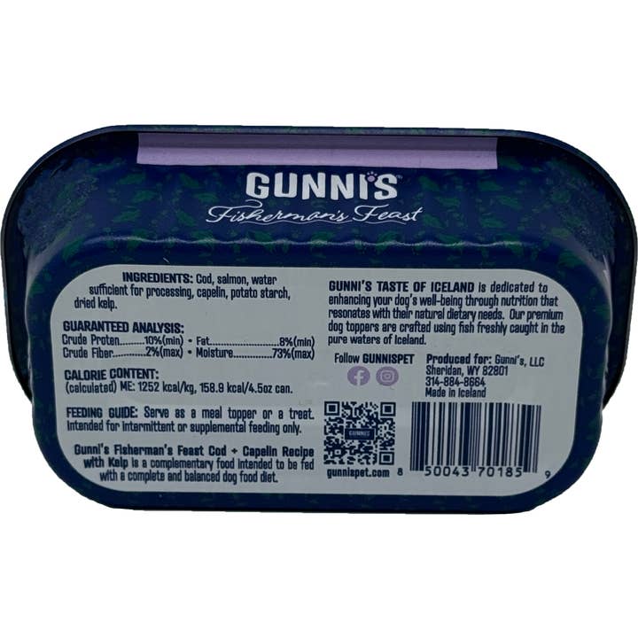 Gunni's Pet - Wholesale Pet Food - Dog - COD & CAPELIN RECIPE W/ KELP FOOD TOPPER FOR DOGS1