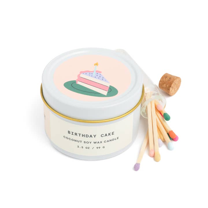 Enlighten the Occasion - Wholesale Cake Candle - Birthday Cake Scented Candle and Matches Set