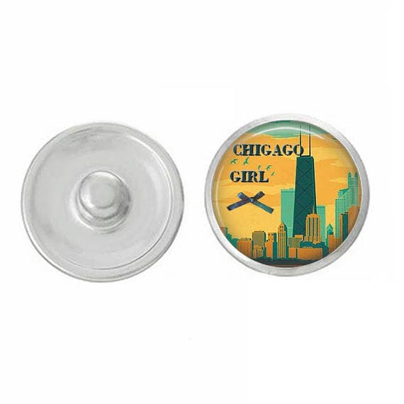 Say It in A Snap Jewelry - Wholesale Individual Charm/Pendant - Chicago Girl Snap for Snap Jewelry