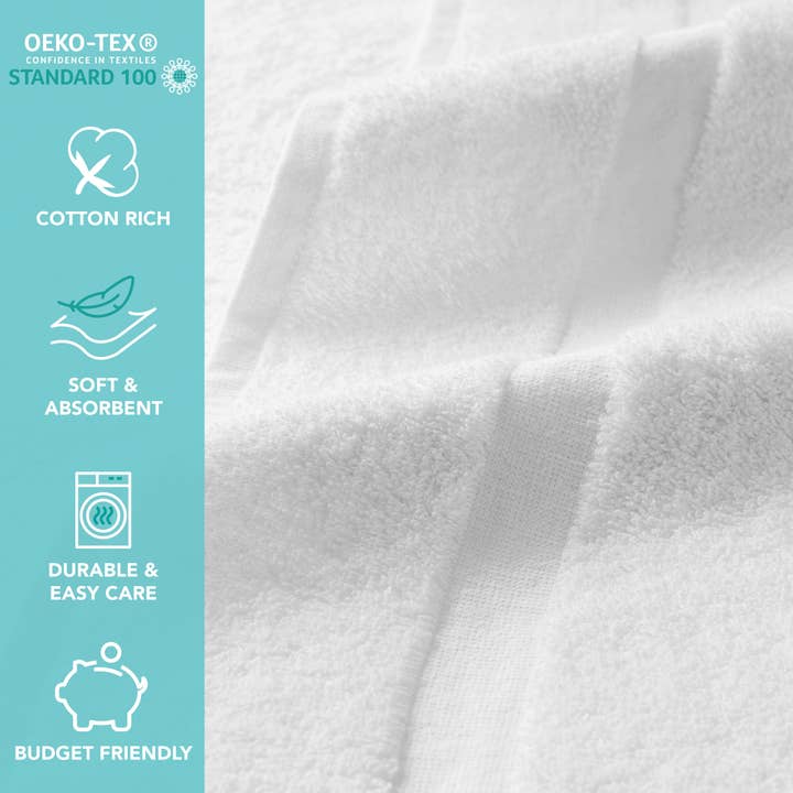 Arkwright Home - Wholesale Bath Towel - Admiral Hospitality Bath Towels (Case of 24) Size Options