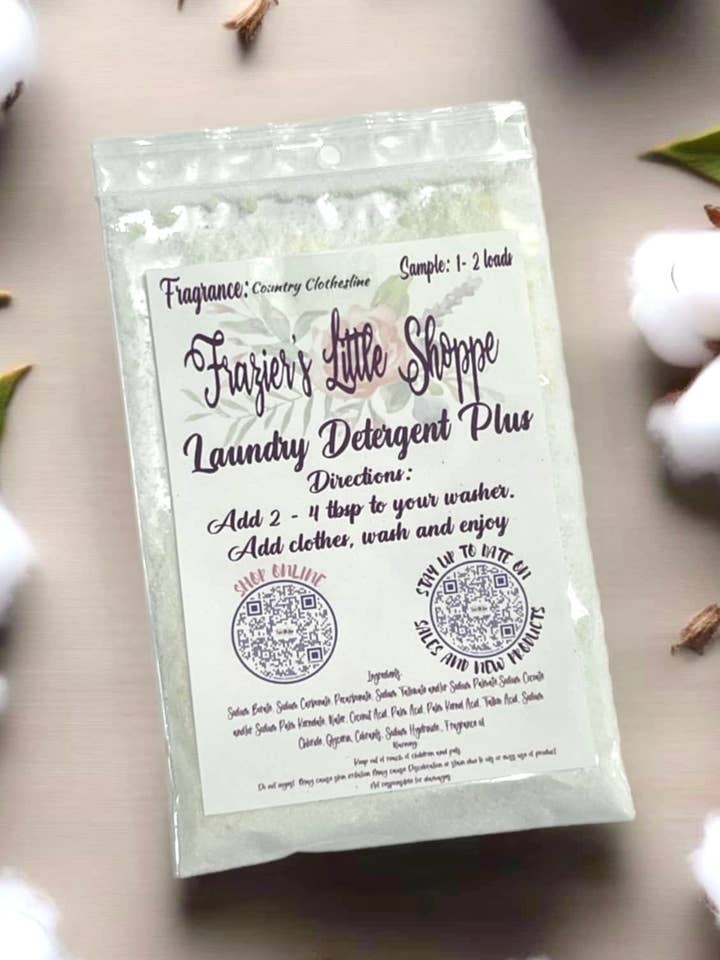 Prøve Vaskemiddel plus for engroshandel hos Fraziers Little Shoppe