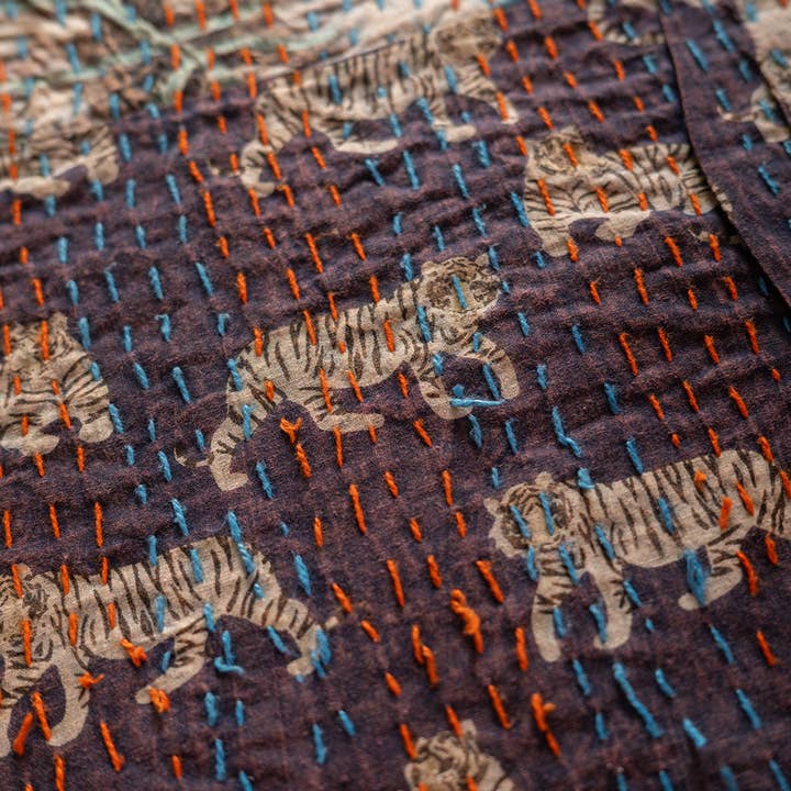 Ian Snow Ltd - Wholesale Throw blanket - Lola Patchwork Kantha Bed Throw2