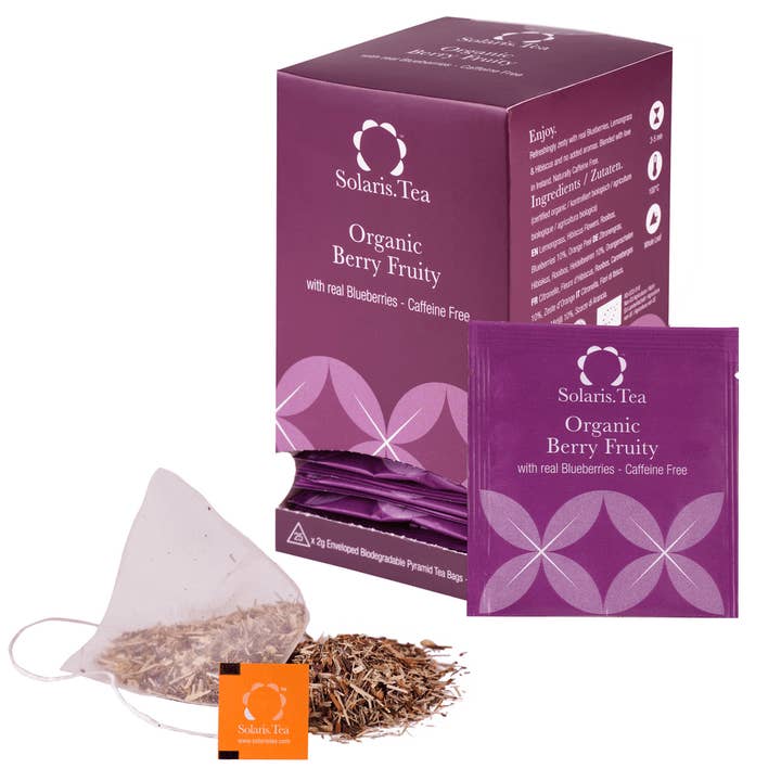 BIO Berry Fruity Pyramids tea bag with envelope, 25 x 2 g for wholesale by Solaris Tea / Good Earth Goods e.K.