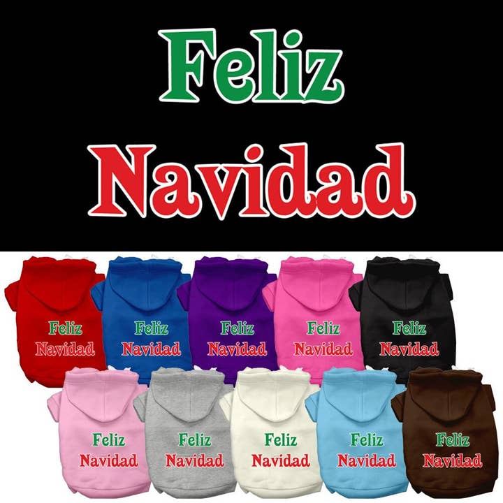 Christmas Pet Hoodie "Feliz Navidad" for wholesale by As You Wish Apparel