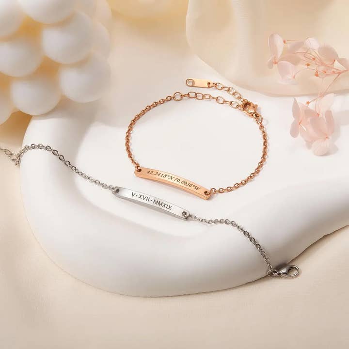 Anavia - Wholesale Charm/Dangle Bracelet - Custom Bar Name Bracelet - Mother's Day Jewelry Gift for Mom