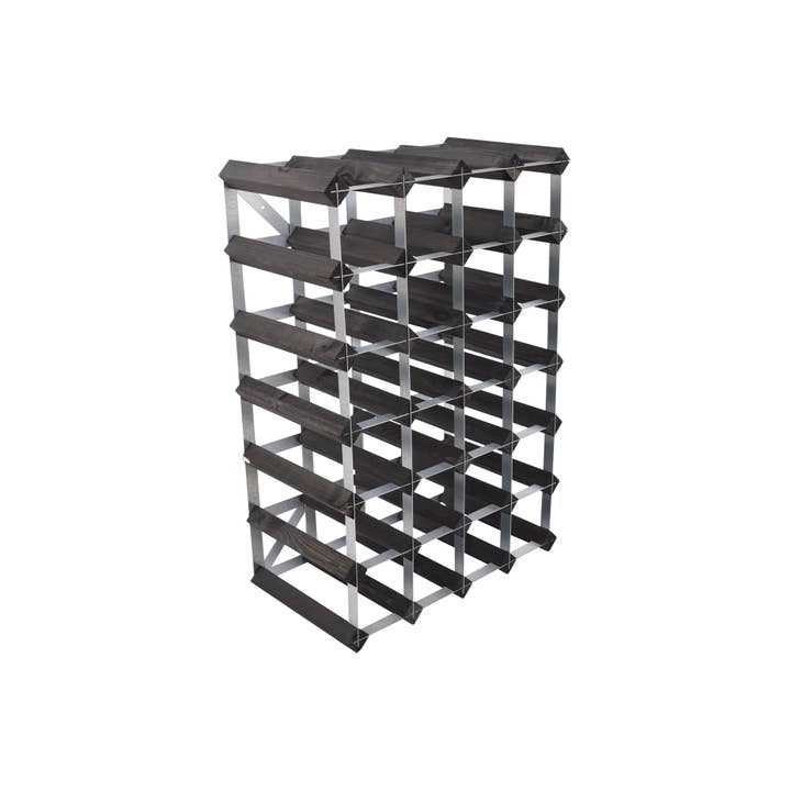 The Traditional Wine Rack Company - Wholesale Wine Rack - 30 Bottles Self Assembly Kit Black Ash