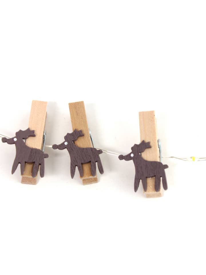 20LED MICRODOT LIGHTS WITH 10L WOOD DEER CLIPS INDOOR B/O for wholesale by Perfect Holiday