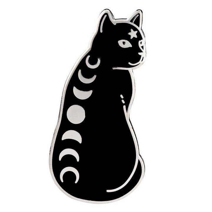 Moon Phase Cat Enamel Pin for wholesale by Bee's Knees Industries