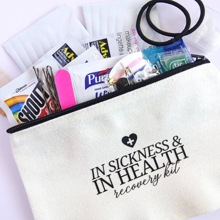 Where There Is Love - Wholesale Pouch - Unisex - Wedding Hangover Recovery Kit Bags | In Sickness & In Health