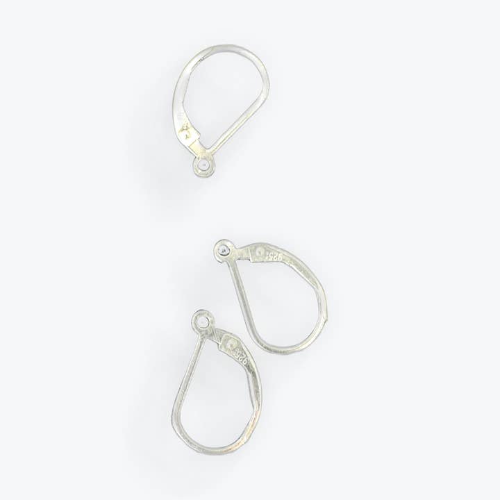 925 Sterling Silver Plain Lever back Earrings 4Pcs., Sterling Silver, 9X16mm. LK1SS for wholesale by Purity Beads