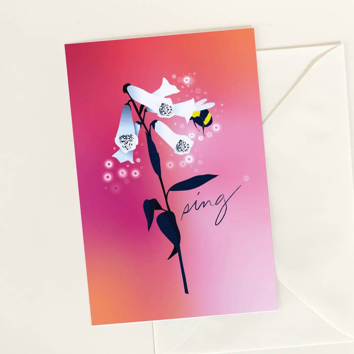 Foxglove Gift Note & Artcard for wholesale by Gratitude Blooming