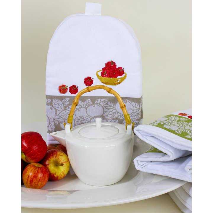 Teresa Alecrim - TĂªxteis para o Lar - Wholesale Theekopje - Theemuts met appelborduursel1