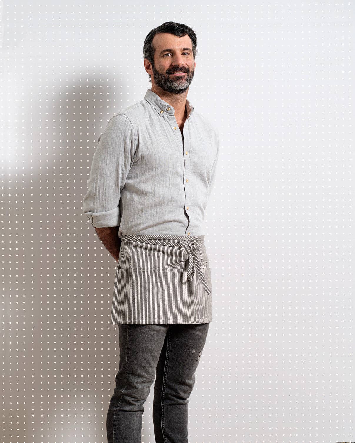 MEEMA - Vente Tabliers - Tablier de serveur en coton MEEMA, tablier mi-long avec poches13