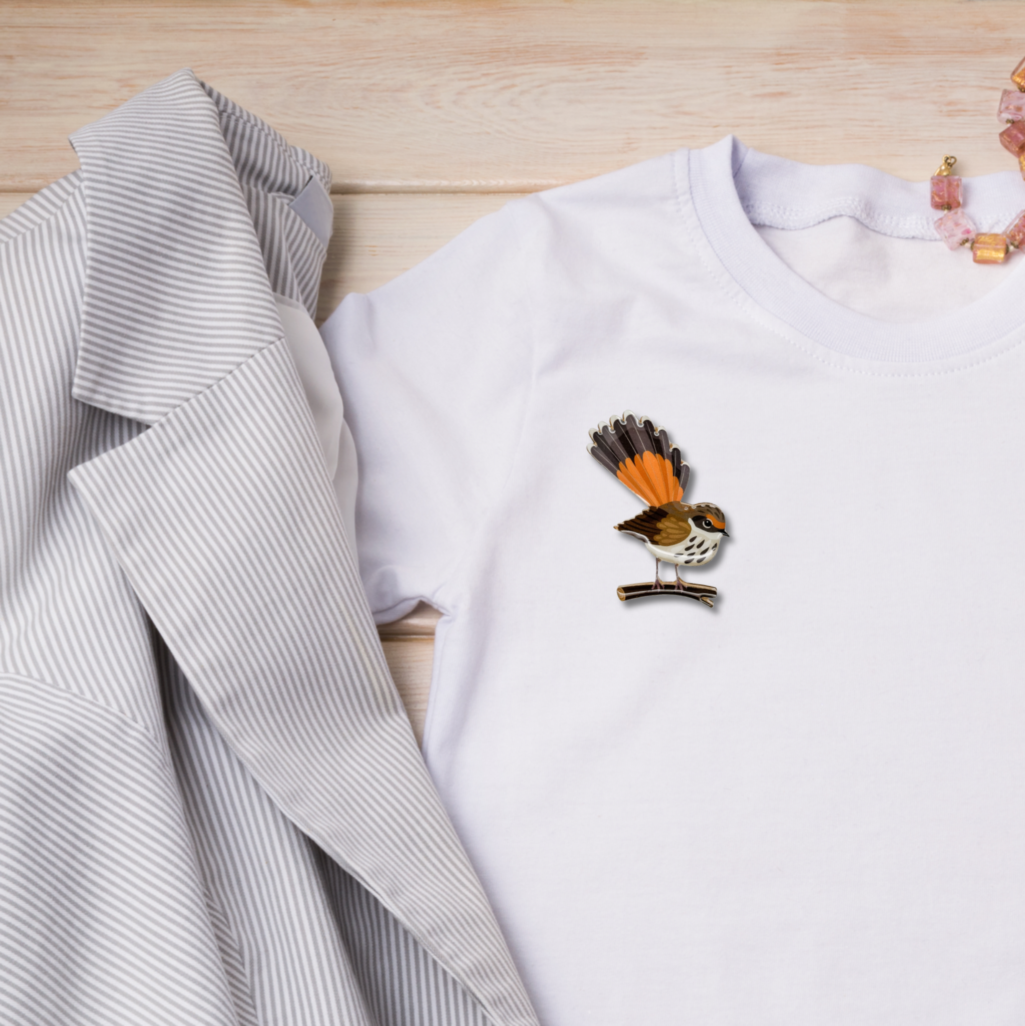 Selatan - Wholesale Brooch - Rufous Fantail Brooch2