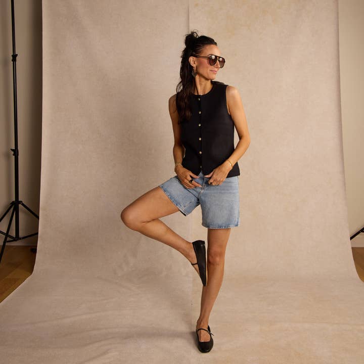 Nickel and Suede - Wholesale Dangle Earrings - Black Studded Harlow3